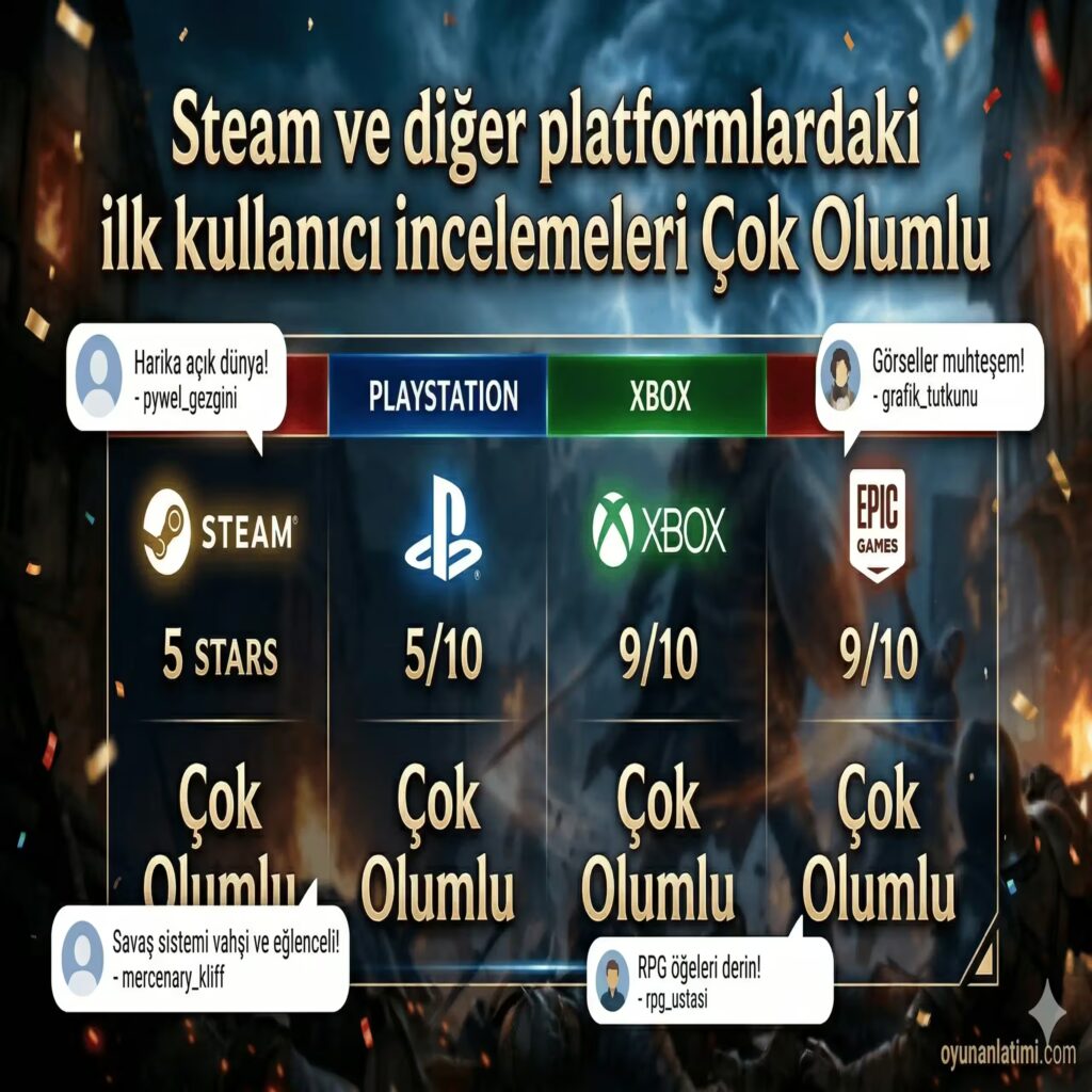 Steam ve diğer platformlardaki ilk kullanıcı incelemeleri Çok Olumlu