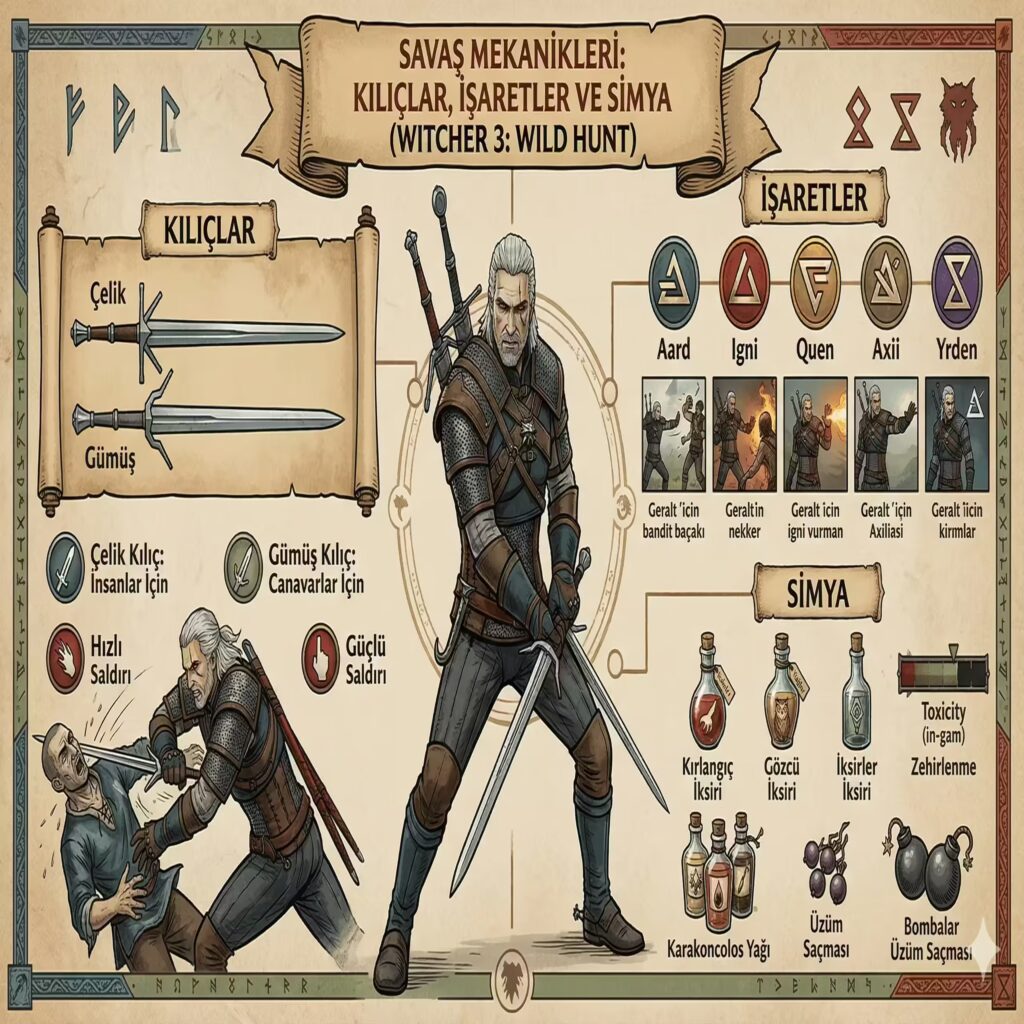The Witcher 3: Wild Hunt - İncelemesi - Savaş Mekanikleri: Kılıçlar İşaretler ve Simya The Witcher 3: Wild Hunt - İncelemesi - Savaş Mekanikleri: Kılıçlar İşaretler ve Simya