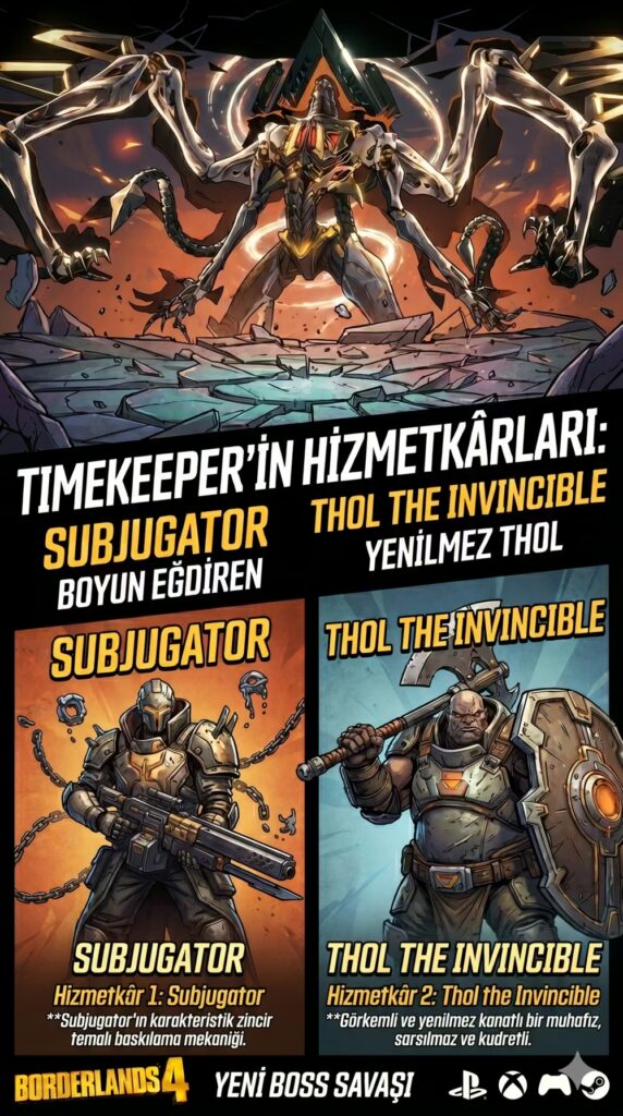 Borderlands 4 Sürüm 1.7 ile Yeni Raid Boss Geldi - Timekeeper'ın Hizmetkârları: Subjugator ve Thol the Invincible